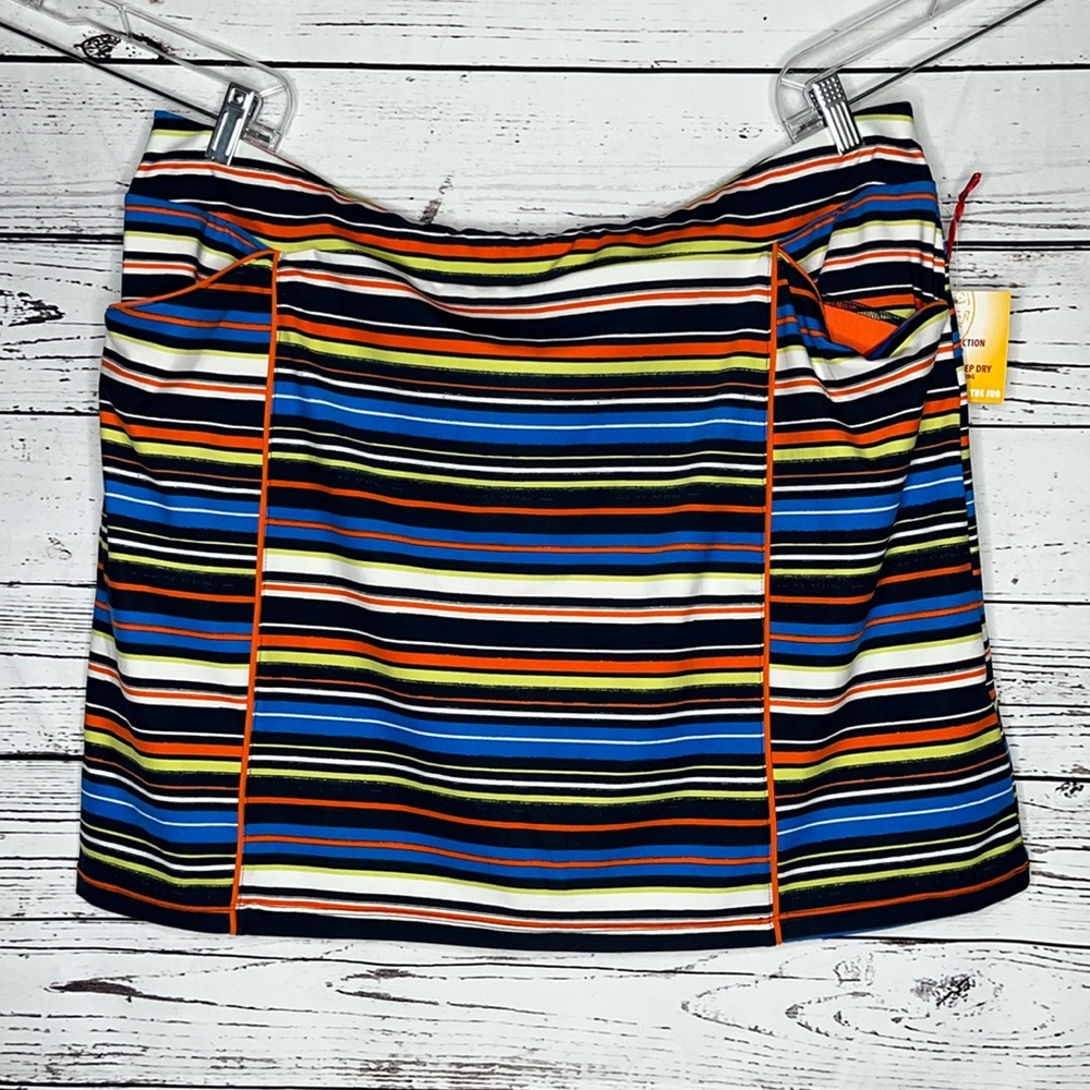 Ruby Rd. Woman NWT 1X Watercolor Stripe UPF 50 Pull-On Skort - Skirt w/ Shorts